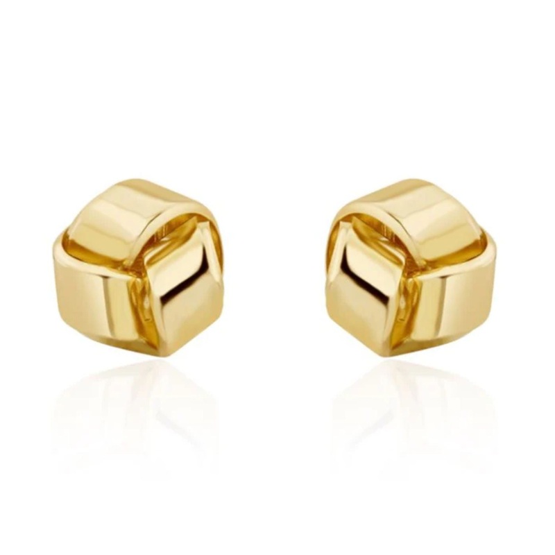 Polished Knot 9ct Yellow Gold Stud Earrings