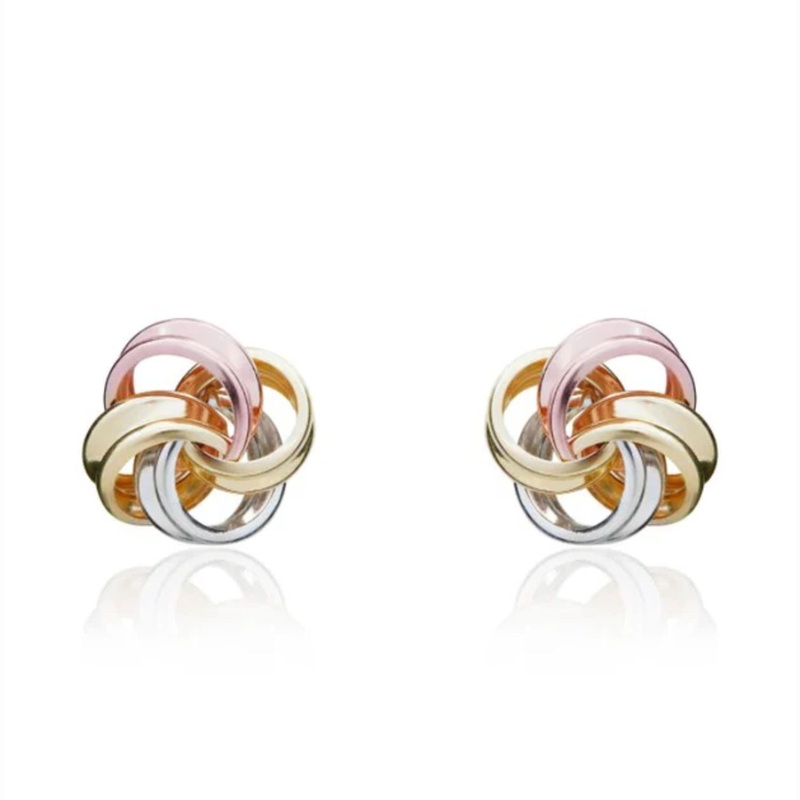 Ribbon Knot 9ct Gold Stud Earrings