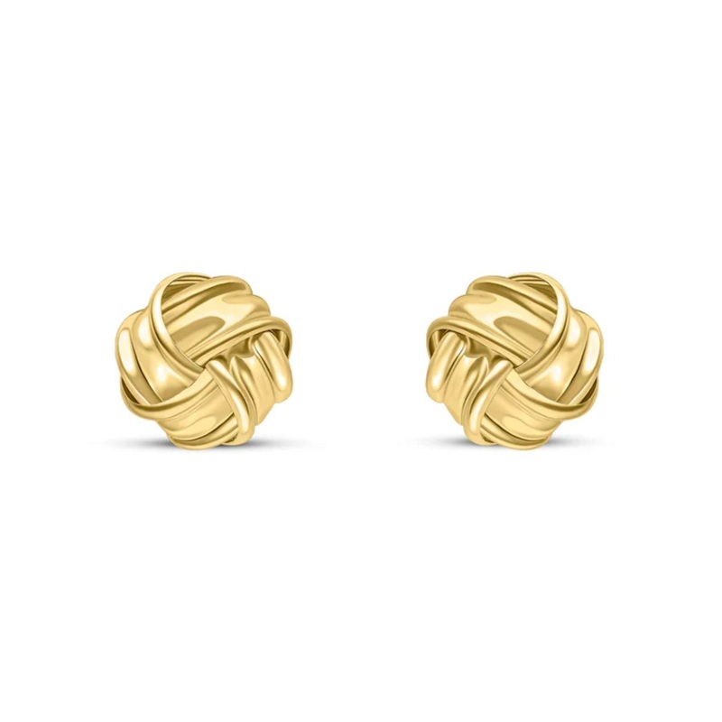 Ribbon Knot 9ct Yellow Gold Stud Earrings