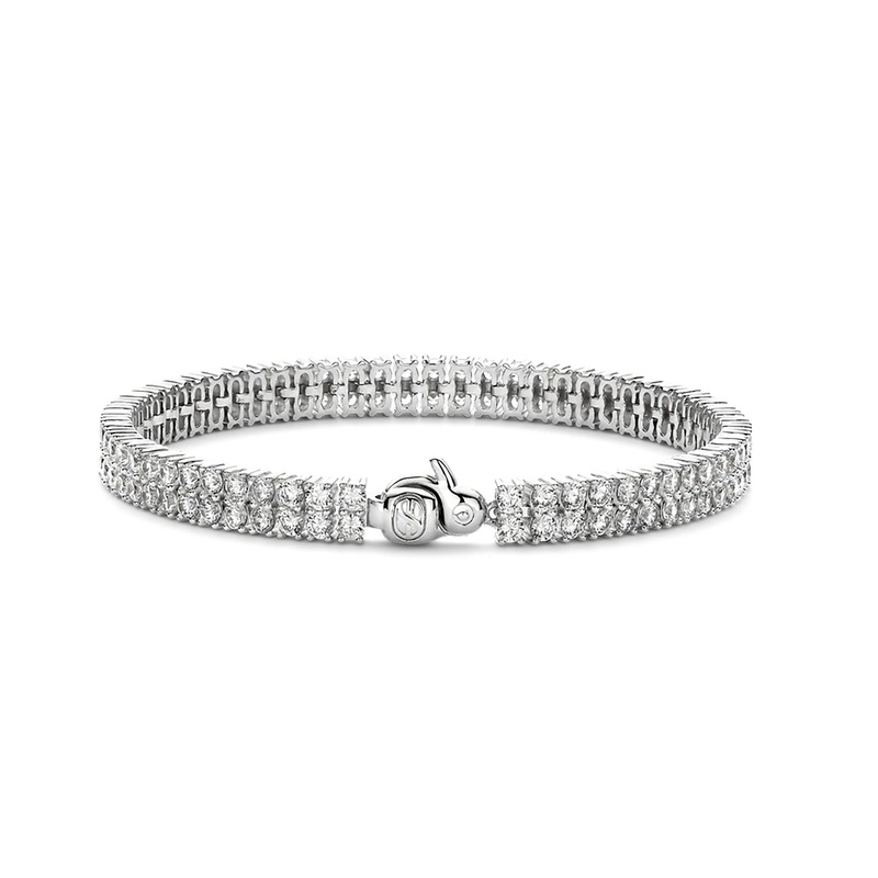 Ti Sento Cubic Zirconia Double Row Tennis Bracelet 23067ZI
