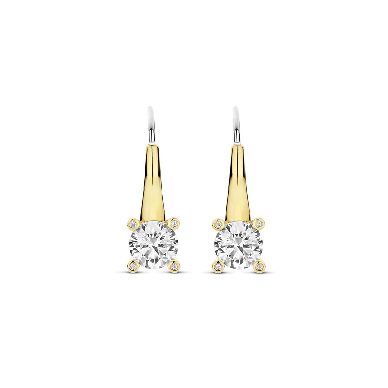 Ti Sento Yellow Gold Plated Cubic Zirconia Drop Earrings 78009ZY