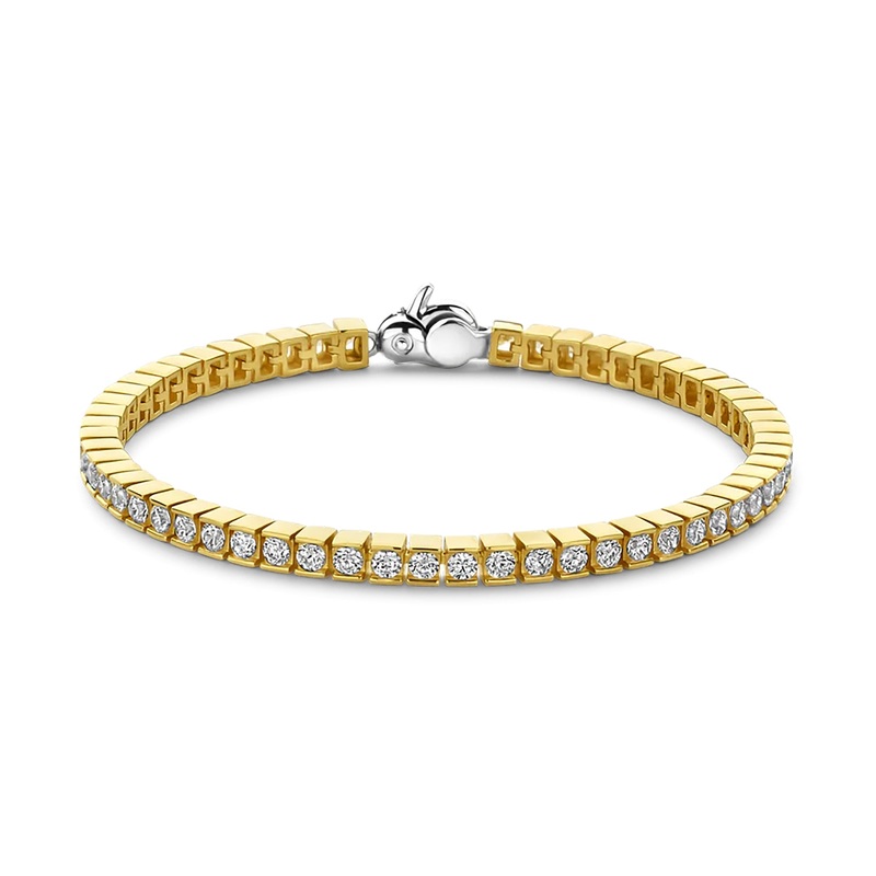 Ti Sento Yellow Gold Plated Cubic Zirconia Tennis Bracelet 23039ZY