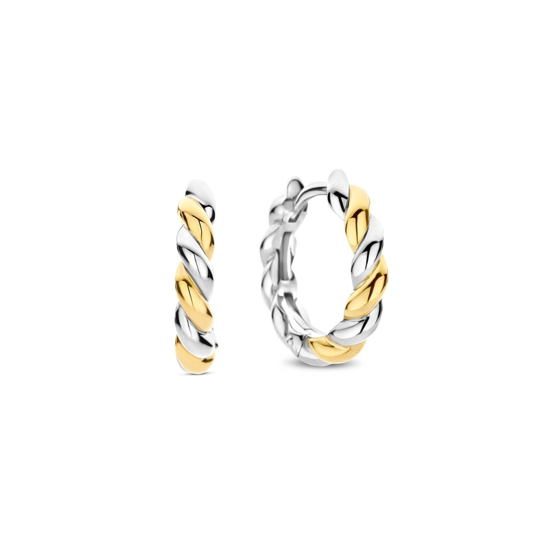 Ti Sento Yellow Gold Plated Twisted Hoop Earrings 78021SY