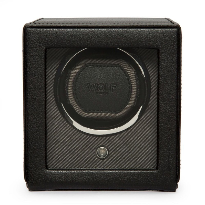 Wolf Black Single Watch Winder With Cover