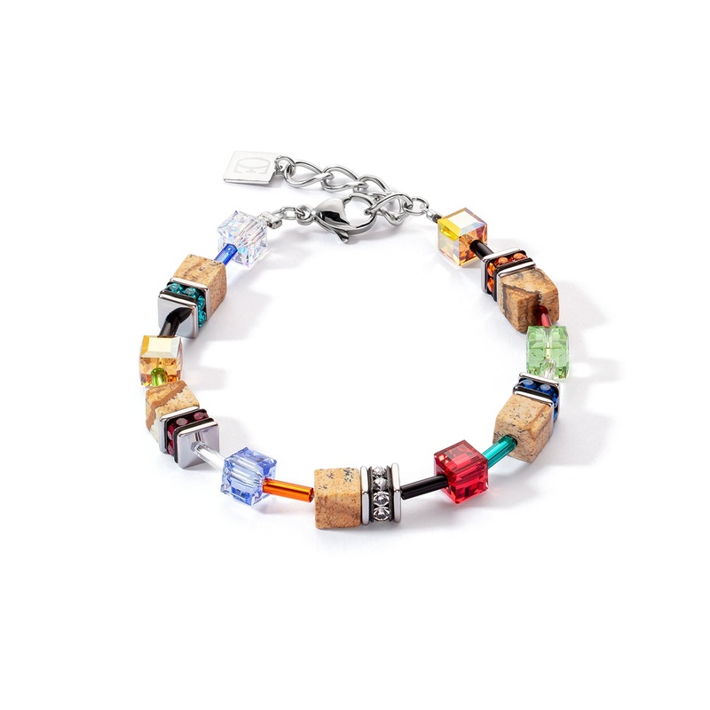 Coeur De Lion GeoCUBE Multicolour Brown Iconic Nature Bracelet