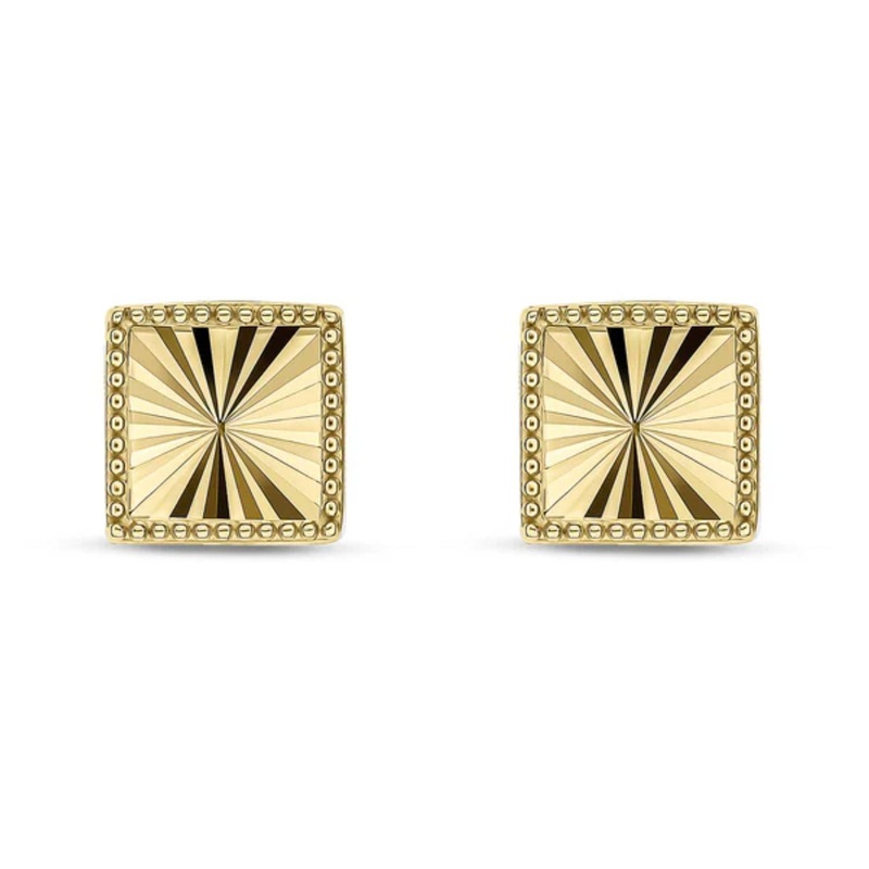 Diamond Cut 9ct Yellow Gold Stud Earrings