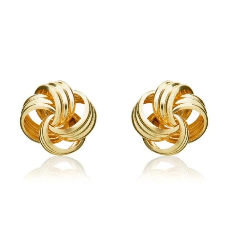 Multi Strand 9ct Yellow Gold Knot Stud Earrings