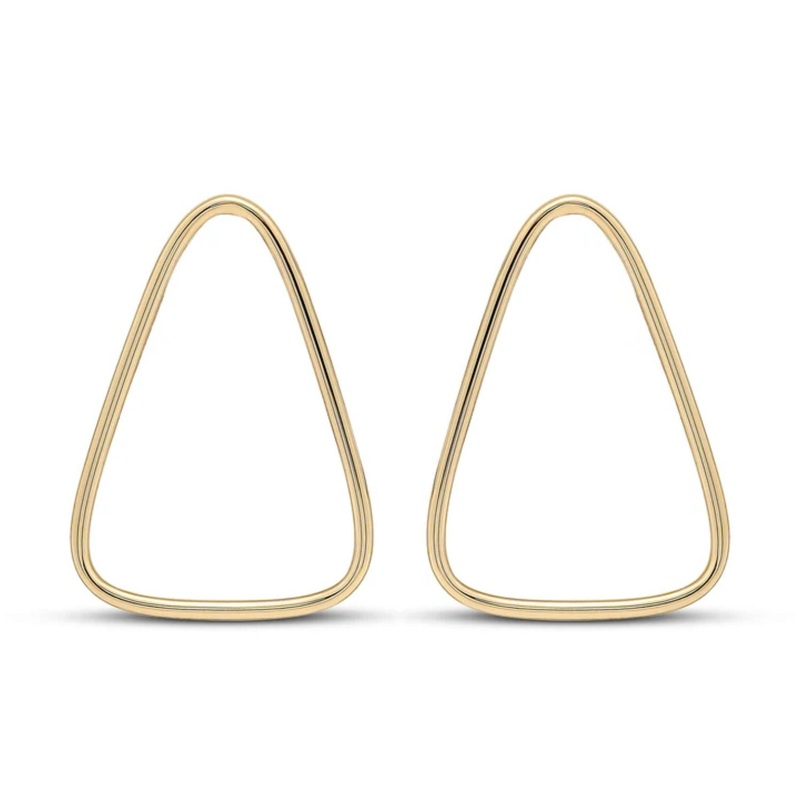 Open Triangle 9ct Yellow Gold Stud Earrings