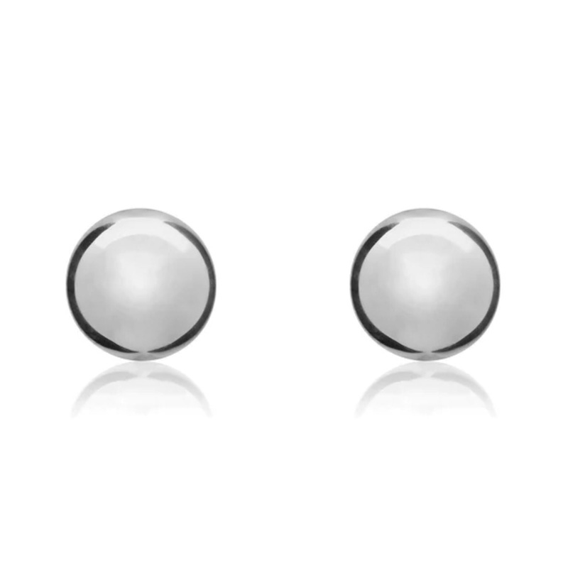 Polished 18ct White Gold 10mm Ball Stud Earrings