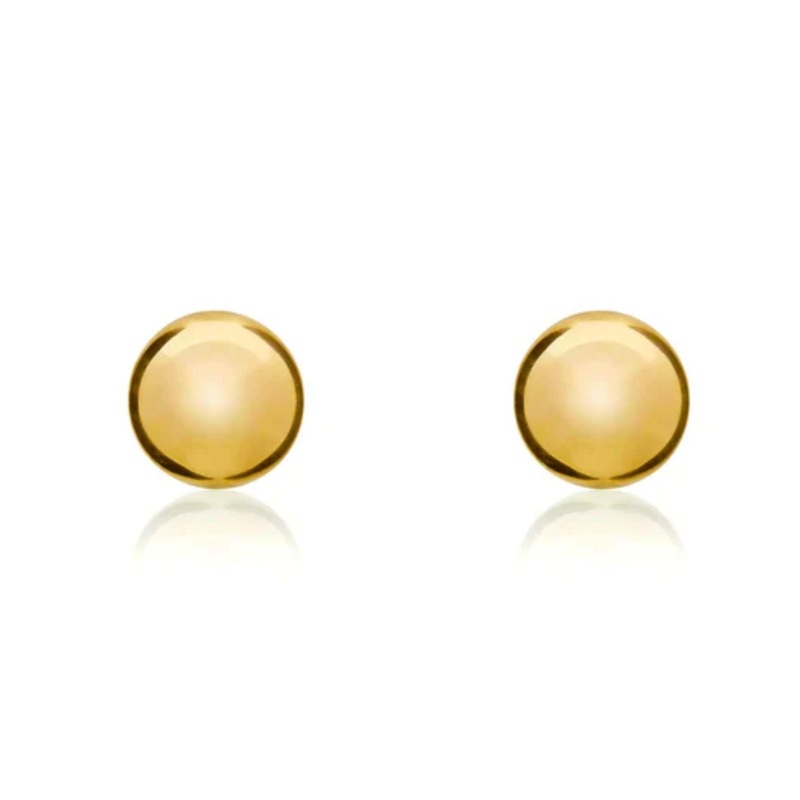 Polished 18ct Yellow Gold Ball Stud Earrings. 7mm