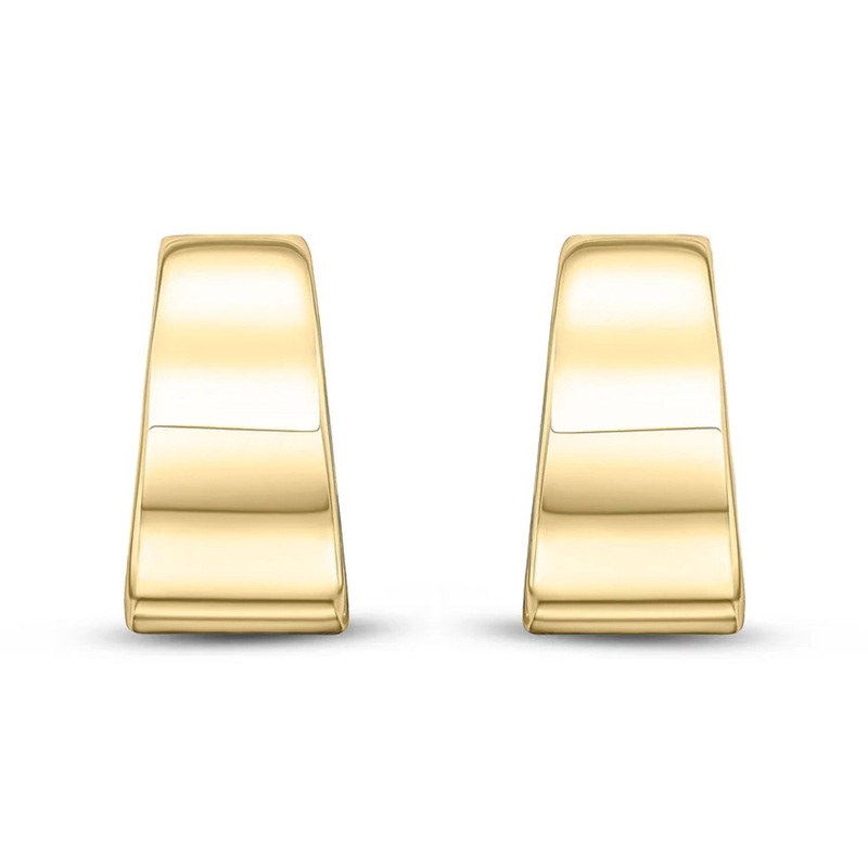 Tapered Half Hoop 9ct Yellow Gold Earrings