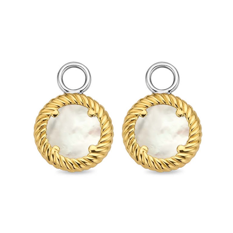 Ti Sento Mother of Pearl Crystal Ear Charms