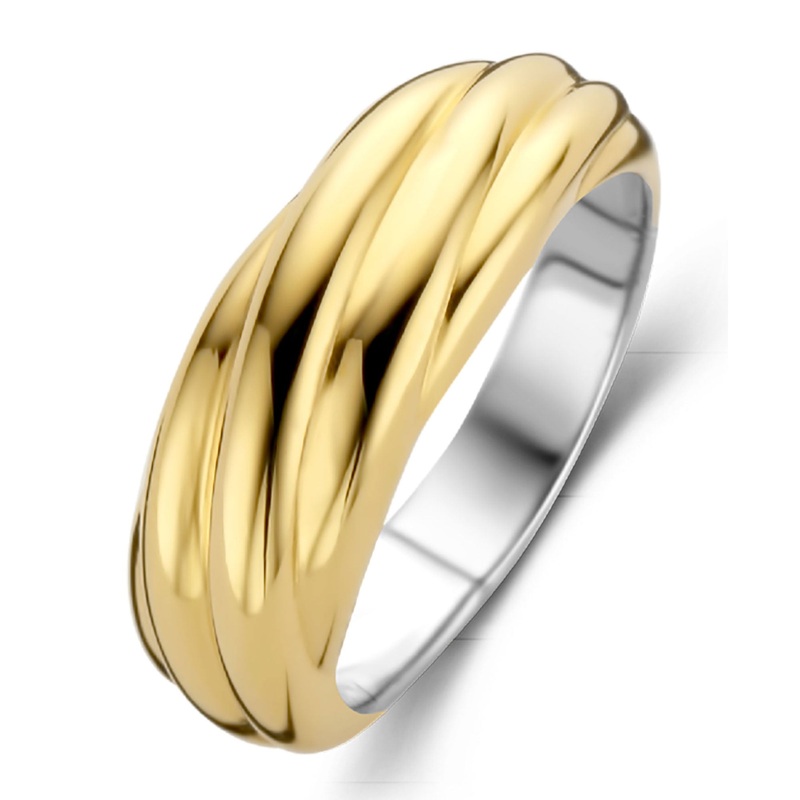 Ti Sento Yellow Gold Plated Twisted Ring