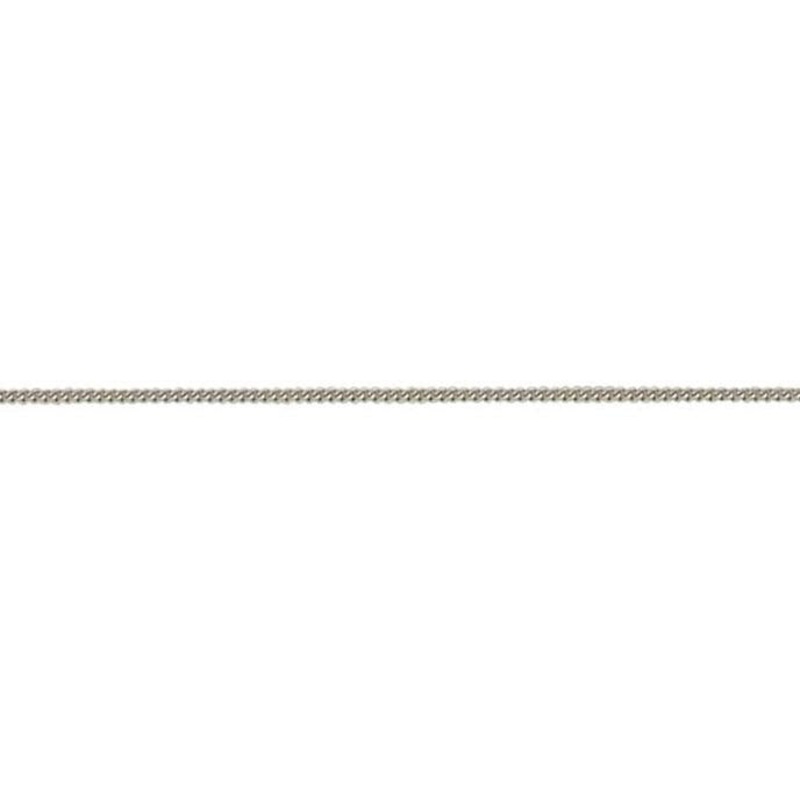 18ct White Gold 16 Inch Filed Curb Link Chain