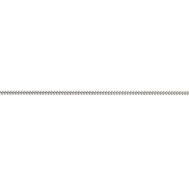 18ct White Gold 16inch Filed Curb Chain