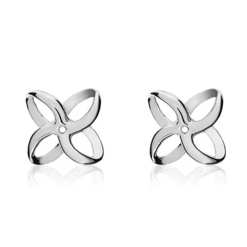 9ct White Gold Flower Stud Earrings