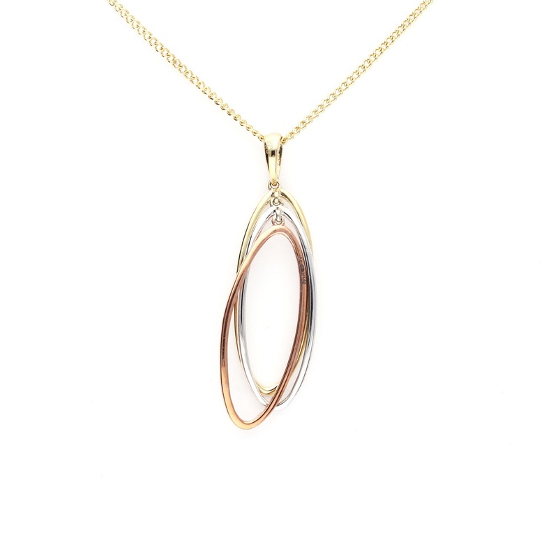 Amore Tricolour Open Oval Pendant