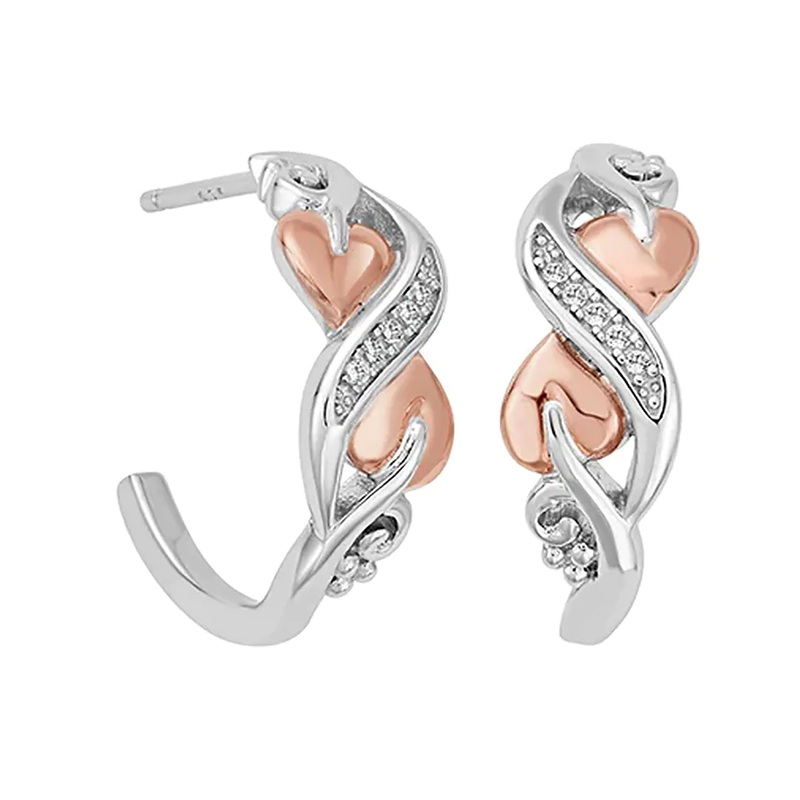 Clogau Tree of Life White Topaz Half Hoop Earrings 3STOL0203