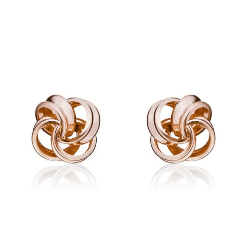Open Knot 9ct Rose Gold Stud Earrings