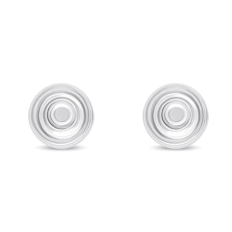 Ridged 9ct White Gold Ball Stud Earrings