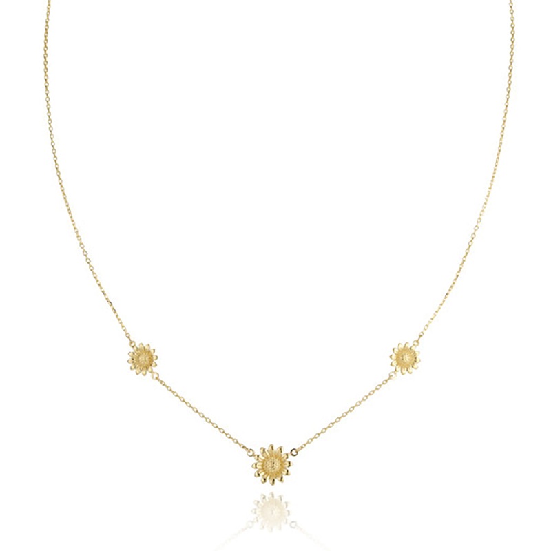 Sunflower 9ct Yellow Gold Necklace