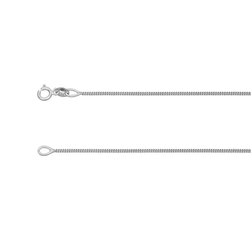 18ct White Gold 16inch Curb Chain
