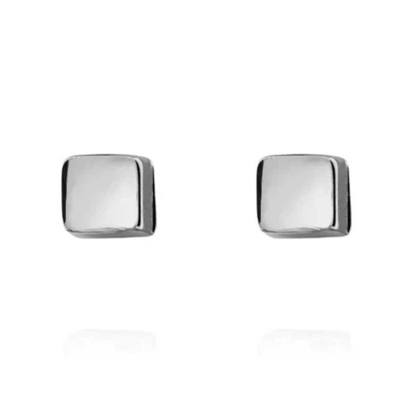 9ct White Gold Cube Stud Earrings