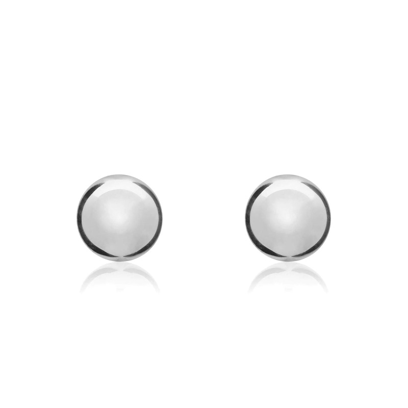 9ct White Gold Polished 6mm Ball Stud Earrings.