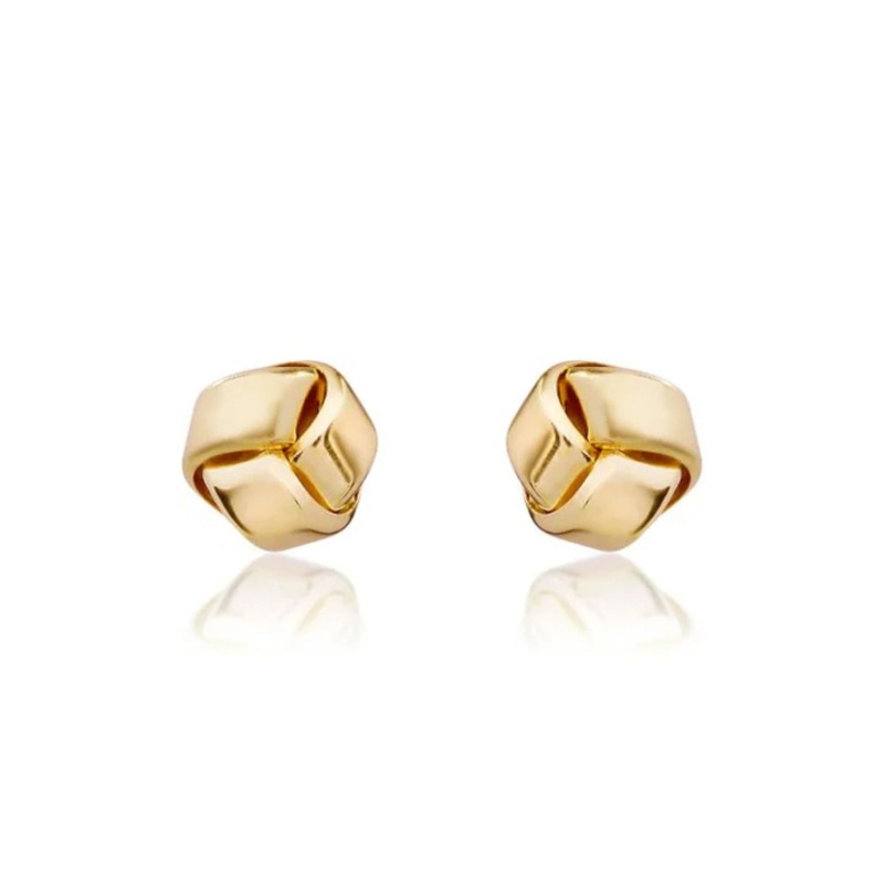 9ct Yellow Gold Knot Stud Earrings