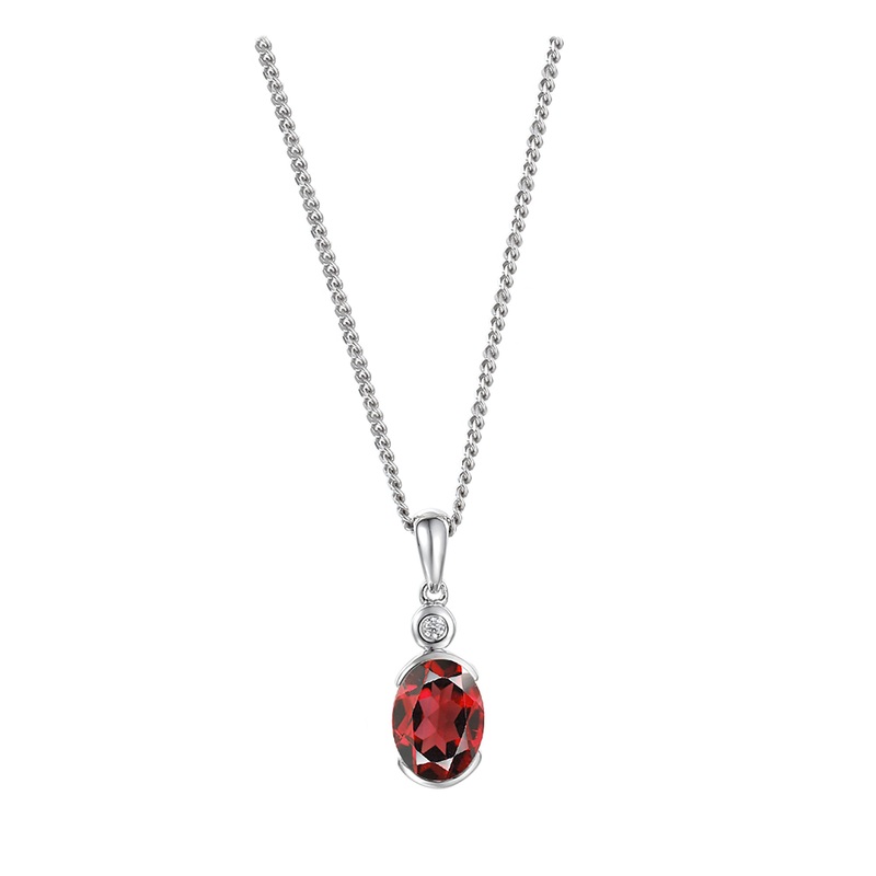 Amore Spicy Red Garnet and Cubic Zirconia Necklace