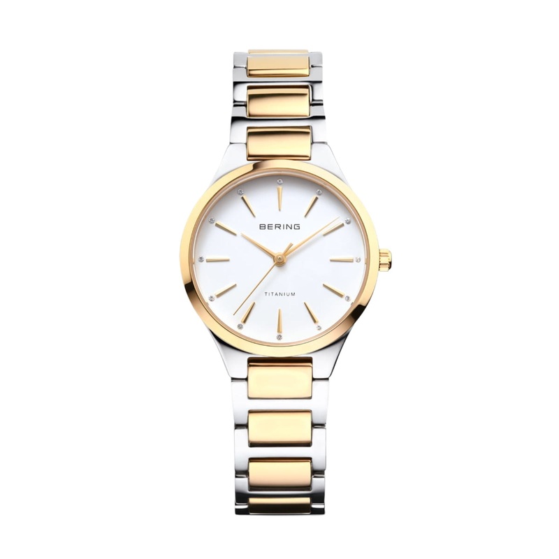 Bering Polished Titanium and Gold Plated Quartz Watch 15630-701