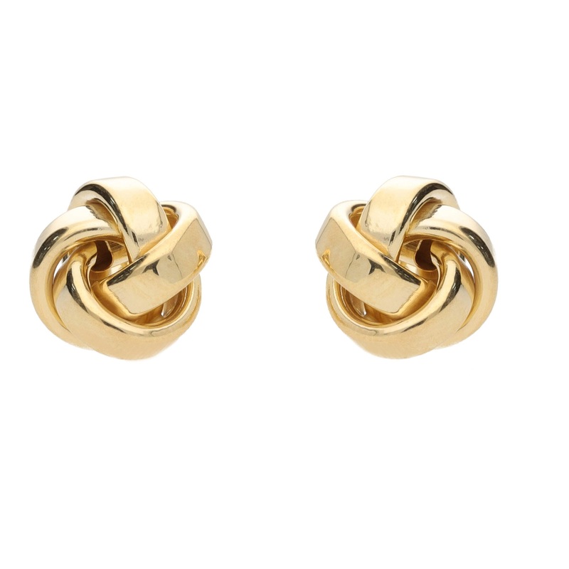 Large Knot 9ct Yellow Gold Stud Earrings