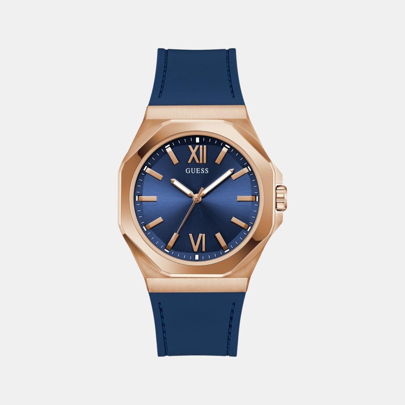 Men Quartz Blue Dial Analog Silicone Watch GW0850G3