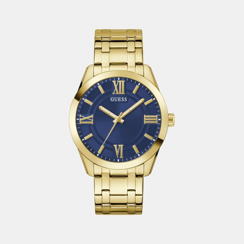 Men Quartz Blue Dial Analog Stainless Steel Watch GW0893G5