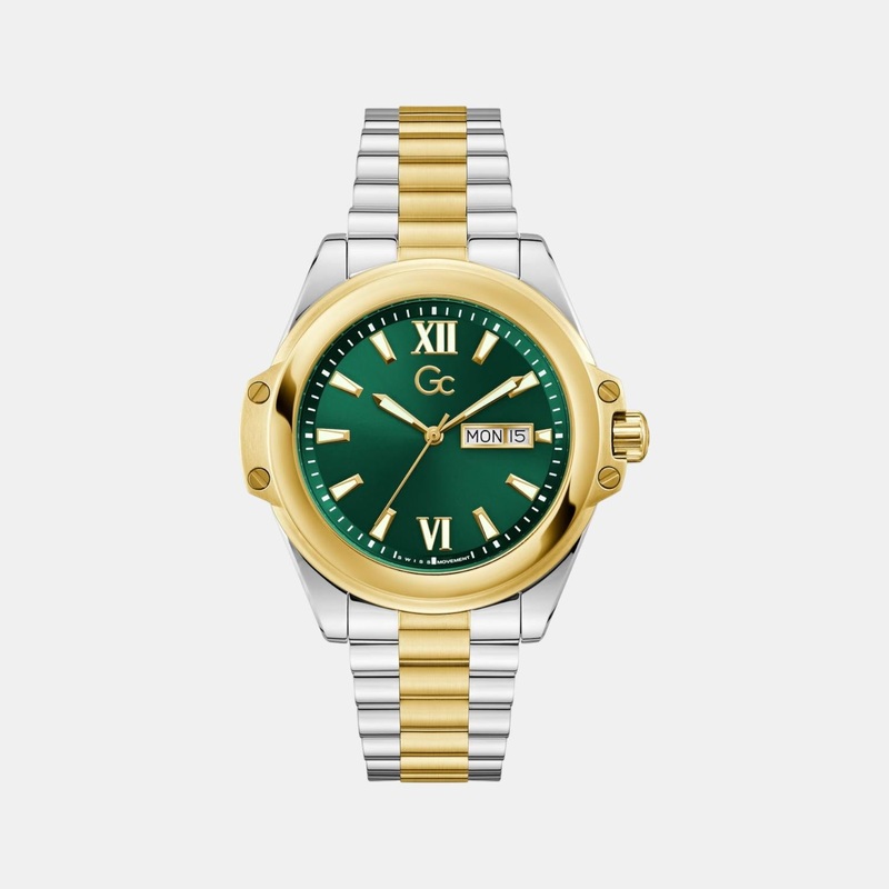 Men Quartz Green Dial Analog Stainless Steel Watch Z60002G9
