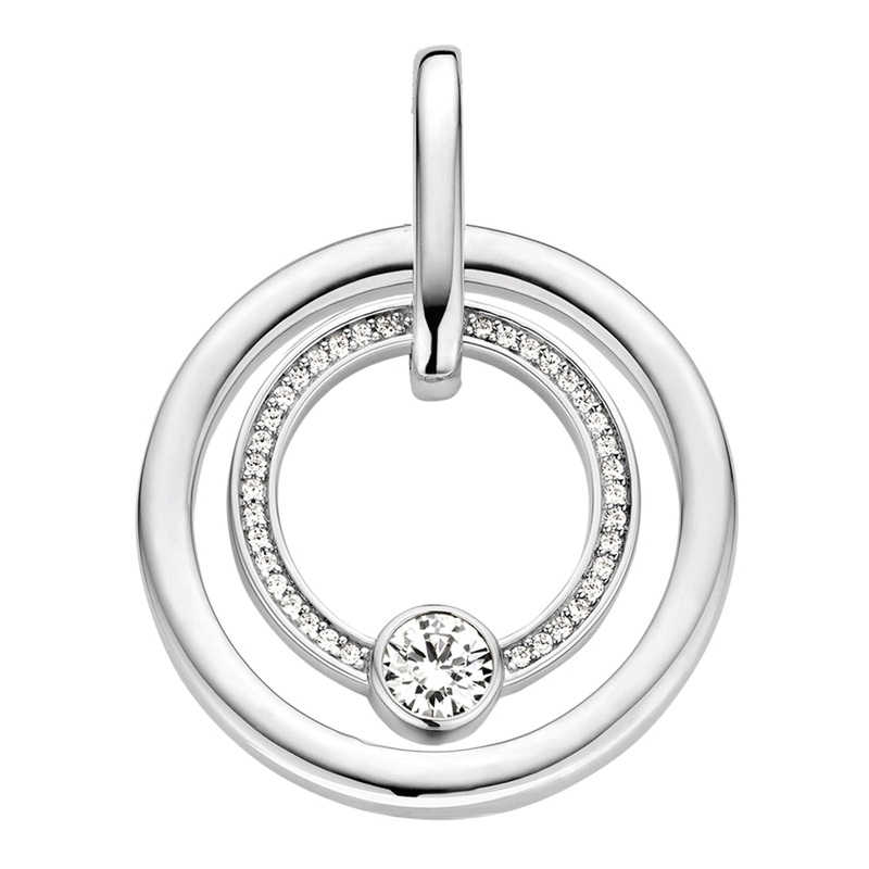 Ti Sento Cubic Zirconia Double Circle Pendant