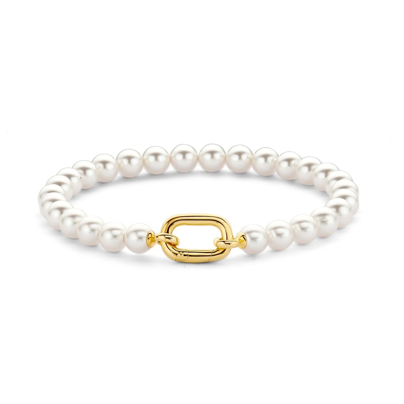 Ti Sento Yellow Gold Plated Synthetic Pearl Bracelet 23037YP