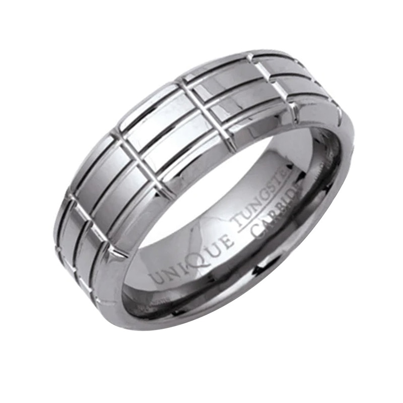 Unique Tungsten Carbide Ring 8mm