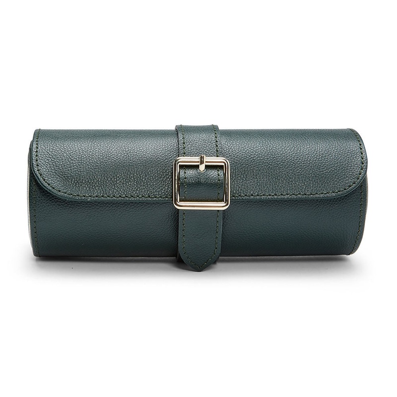 Wolf British Racing Green Triple Watch Roll