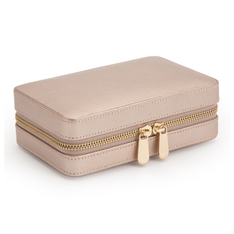 Wolf Palermo Rose Gold Zip Travel Jewellery Case
