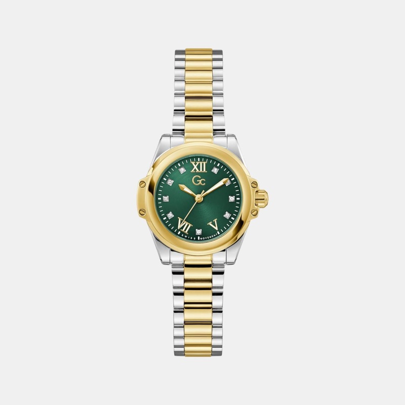 Women Quartz Green Dial Analog Stainless Steel Watch Z58002L9