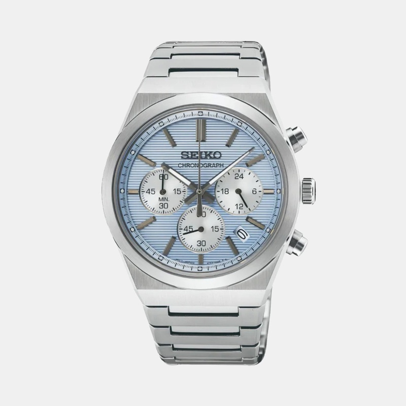 Conceptual Men Sporty Quartz Light Blue Dial Chronograph Stainless Steel Watch SSB459P1