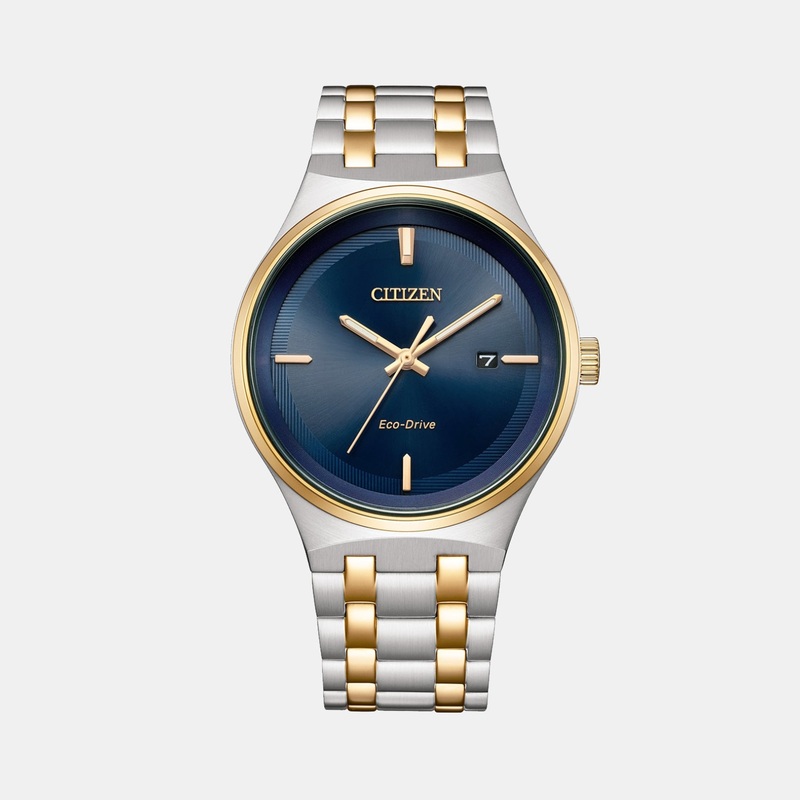 Men Eco-Drive Blue Dial Stainless Steel Watch BM7656-51L