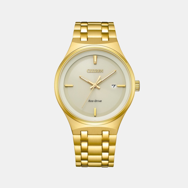 Men Eco-Drive White Dial Stainless Steel Watch BM7652-52P