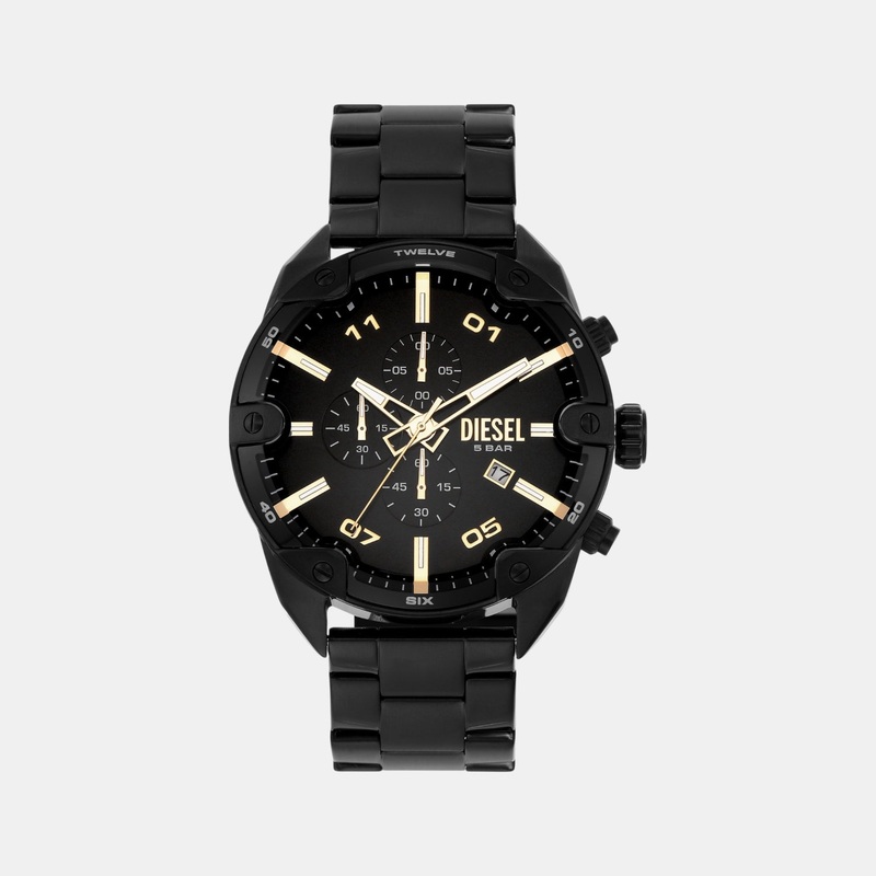 Men Quartz Black Dial Chronograph Stainless Steel Watch DZ4644