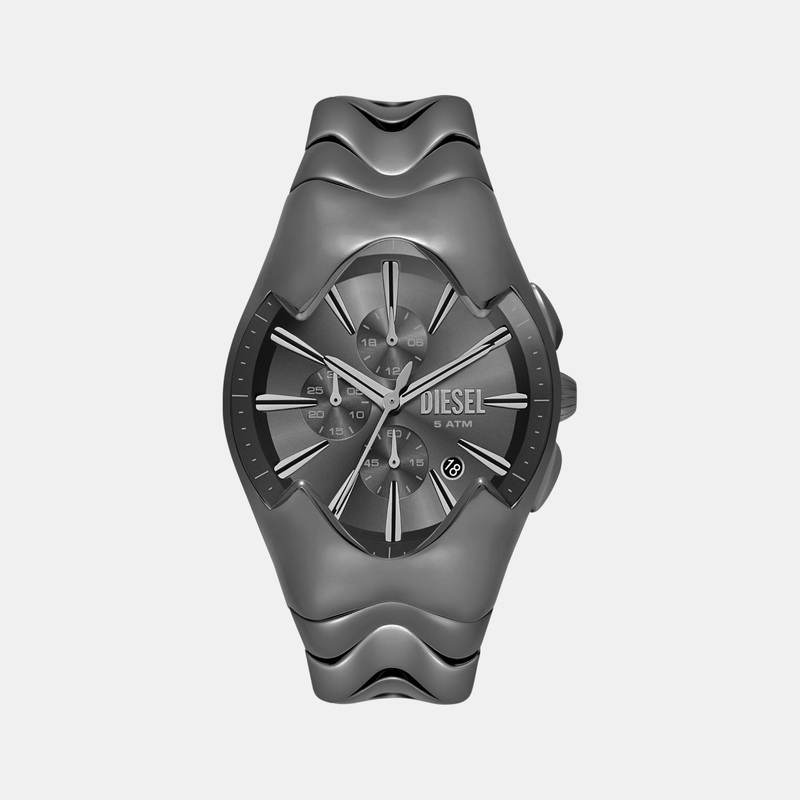 Men Quartz Black Dial Chronograph Stainless Steel Watch DZ4682