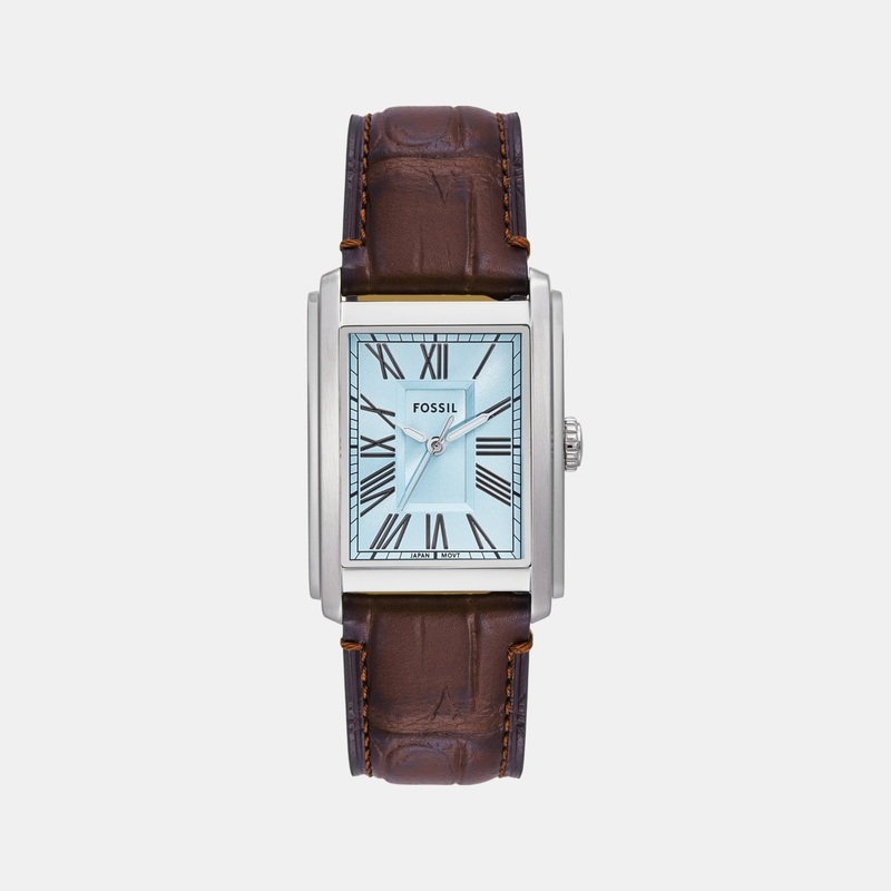 Men Quartz Blue Dial Analog Leather Watch FS6110