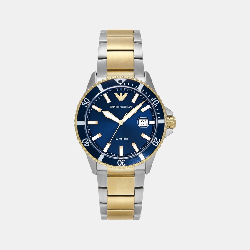 Men Quartz Blue Dial Analog Stainless Steel Watch AR11682