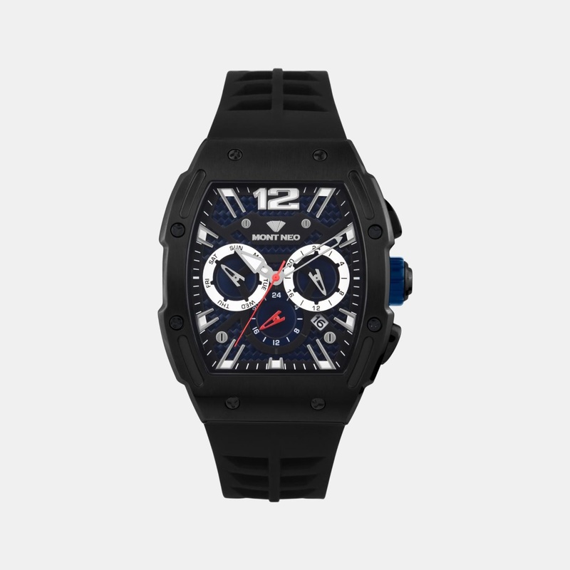 Men Quartz Blue Dial Chronograph Silicone Watch G1061C-P4405