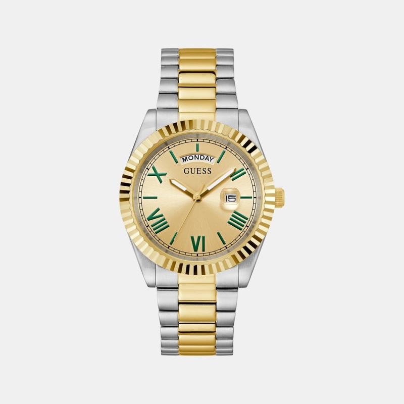 Men Quartz Champagne Dial Analog Stainless Steel Watch GW0265G14